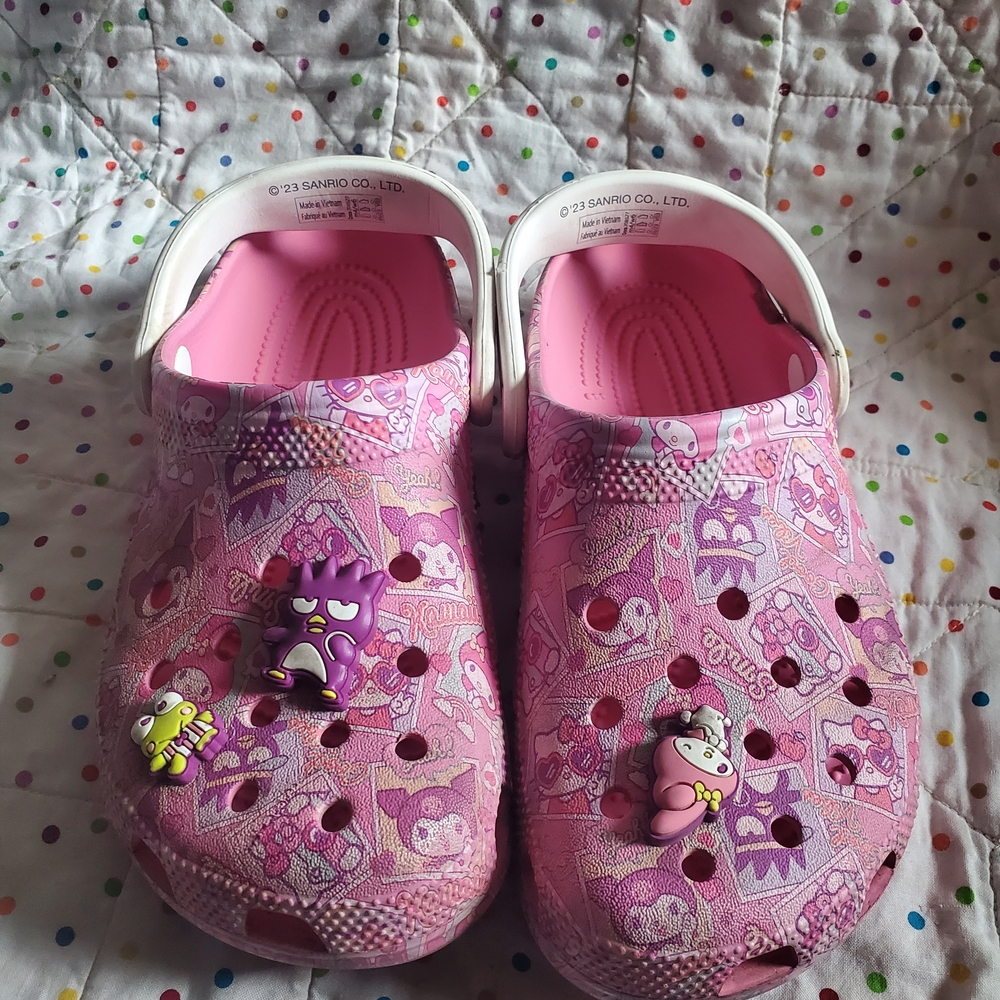 Crocs X HELLO KITTY and Friends . Kids Pink Patterned Clogs
